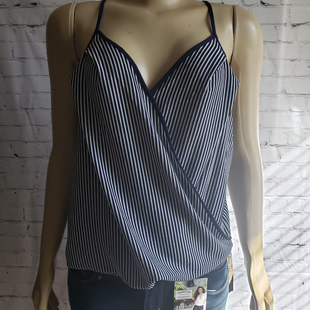 Blue Striped Monteau Blouse - L
